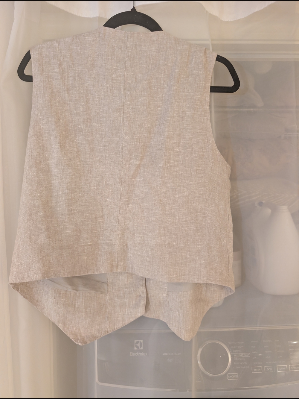 Quince Women's Cream Linen Button-Front Vest - Picture 3 of 3